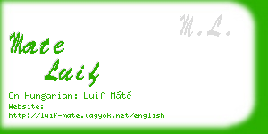 mate luif business card